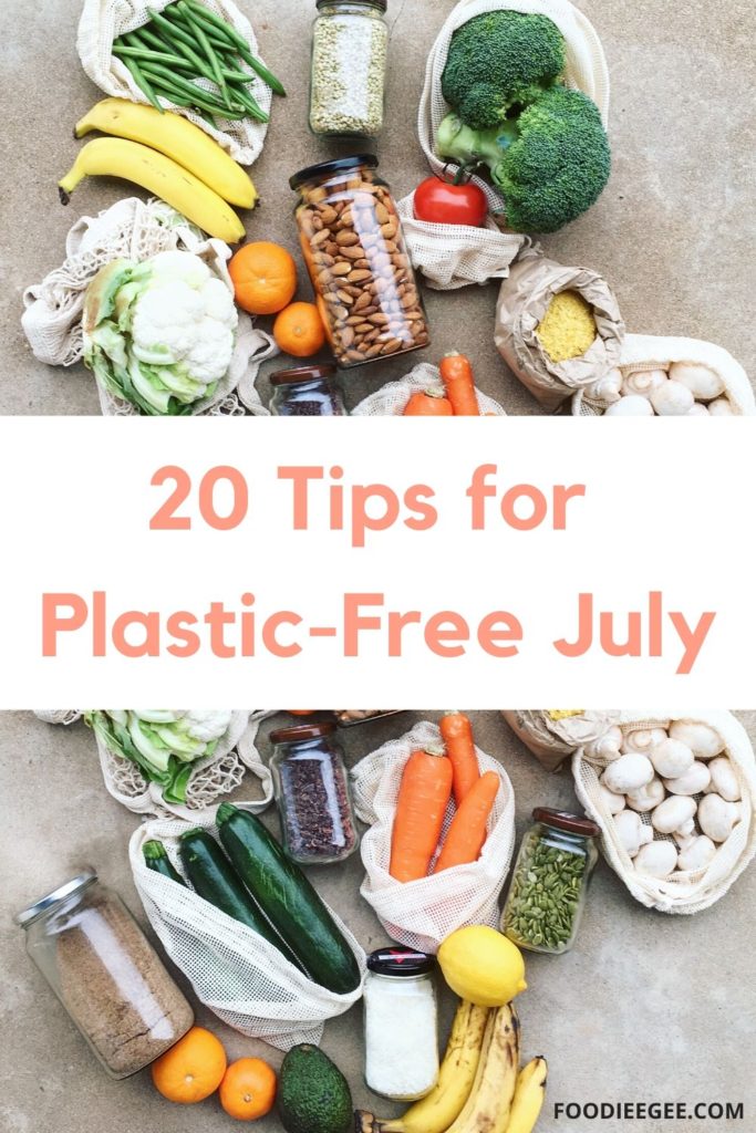 Plastic Free July Challenge tips for reducing single-use plastic and going zero waste. Beginner swaps for a more ethical, plastic free lifestyle