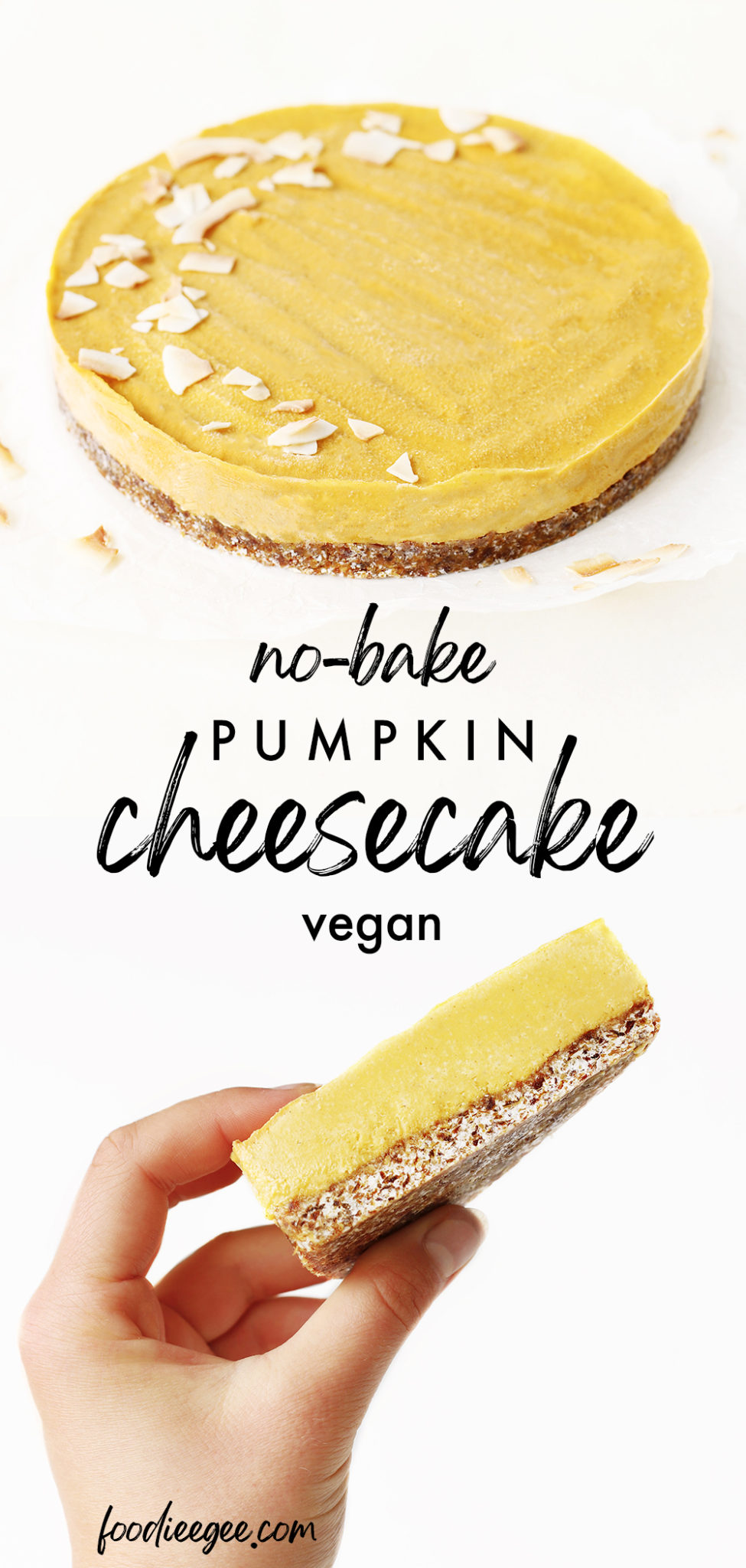 Nobake Vegan Pumpkin Cheesecake (gluten free, paleo) ⋆ FoodieeGee